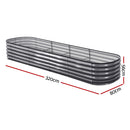 Green Fingers 4 Pcs Raised Garden Bed Kit Oval Galvanized Steel Planter Boxes 320x80x42cm, Heavy Duty Metal Elevated Garden Bed for Vegetables Flowers Herbs, with Safety Edging, Gloves & Pegs Included-7