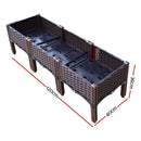 Green Fingers Garden Bed 120x40x36cm PP Planter Box Raised Container Growing Herb-2