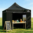 Instahut Gazebo 3x3 Pop Up Marquee Folding Tent Wedding Gazebos Camping Outdoor Shade Canopy Black-9