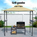 Instahut Gazebo Outdoor Patio Marquee BBQ Grill Shelter Garden Shade Hooks Beige-4