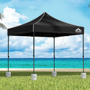 Instahut Gazebo Pop Up Marquee 3x3 Folding 500D Wedding Tent Base Pod Black-1