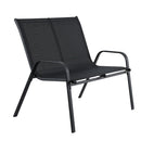 Gardeon Garden Bench Seat Steel Outdoor Patio Park Lounge Backyard Chair Black-4