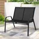 Gardeon Garden Bench Seat Steel Outdoor Patio Park Lounge Backyard Chair Black-7