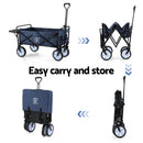 Gardeon Garden Cart with Cup Holders Blue-6