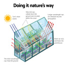 Green Fingers Greenhouse 2.52x1.27x2.13M Lean-to Aluminium Polycarbonate Green House Garden Shed-5
