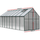 Green Fingers Greenhouse 5.1x2.44x2.1M Aluminium Polycarbonate Green House Garden Shed-2