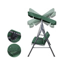 Gardeon Outdoor Swing Chair Garden Chair Bench Furniture Canopy 3 Seater Green-3