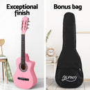 Alpha 34 Inch Classical Guitar Wooden Body Nylon String Beginner Kids Gift Pink-4