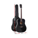 Alpha 41 Inch Acoustic Guitar Wooden Body Steel String Dreadnought Stand Black-2