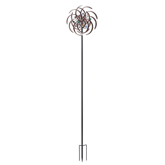 Gardeon Garden Windmill Metal Wind Spinner Double Layer 190cm Bronze