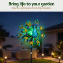 Gardeon Garden Windmill Solar Light Colorful Peacock Metal Spinner 190cm-9