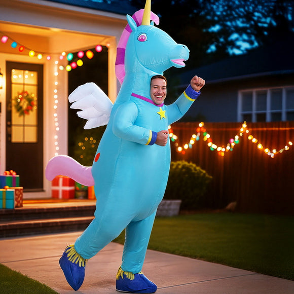 Inflatable Unicorn Costume Adult Suit Blow Up Party Fancy Dress Halloween Cosplay
