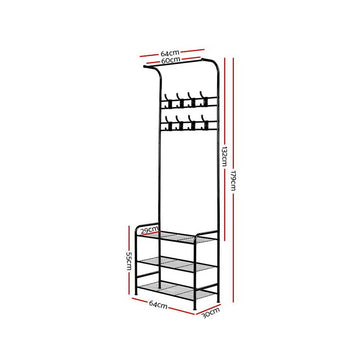 Artiss Clothes Rack Airer Coat Stand 179cm Hanger Rail Closet - 0