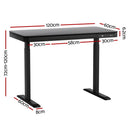 Artiss Standing Desk Motorised Electric Dual Motor Drawer 120CM Black-2