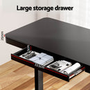 Artiss Standing Desk Motorised Electric Dual Motor Drawer 120CM Black-3