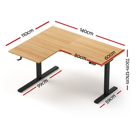 Artiss L-Shape Electric Standing Desk Sit Stand Up Height Adjustable Motorised - 0