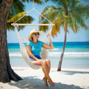 Gardeon Hammock Chair Outdoor Hanging Camping Mesh Indoor Cream-4