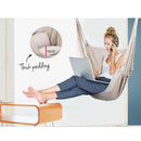 Gardeon Hammock Chair Outdoor Camping Hanging Hammocks Cushion Pillow Cream-6