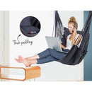 Gardeon Hammock Chair Outdoor Camping Hanging Hammocks Cushion Pillow Grey-6