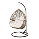 Gardeon Outdoor Egg Swing Chair Wicker Rattan Furniture Pod Stand Cushion Latte-7