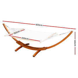 Gardeon Hammock Bed Outdoor Camping Garden Timber Hammock with Stand - 0