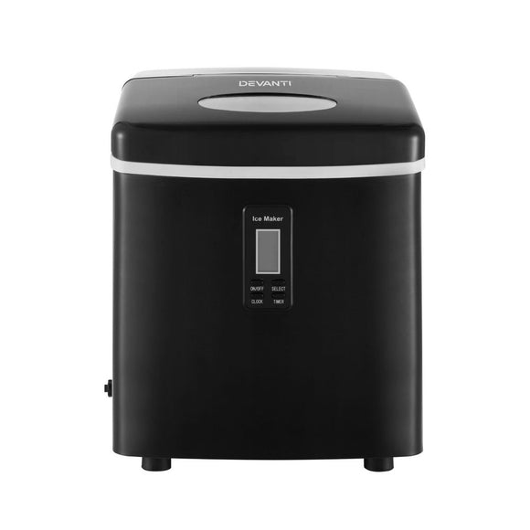 DEVANTI 3.2L Portable Ice Cube Maker Machine Benchtop Counter Black