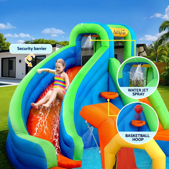 AirMyFun Kids Inflatable Pool Water Slide Cannon Splash Park Castle Outdoor Toys 427X374CM