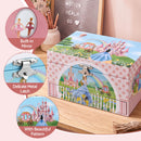 Keezi Kids Jewellery Box Organiser for Girls Kids Music Box with Drawer-8
