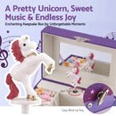 Keezi Kids Jewellery Box Organiser for Girls Kids Music Box Unicorn Purple-6