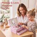 Keezi Kids Jewellery Box Organiser for Girls Kids Music Box with Mirror-10