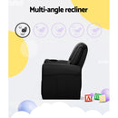 Keezi Kids Recliner Chair PU Leather Sofa Lounge Couch Children Armchair Black-5