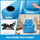 Keezi Kids Recliner Chair PU Leather Sofa Lounge Couch Children Armchair Blue-7