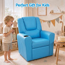 Keezi Kids Recliner Chair PU Leather Sofa Lounge Couch Children Armchair Blue-8