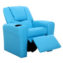 Keezi Kids Recliner Chair PU Leather Sofa Lounge Couch Children Armchair Blue-3