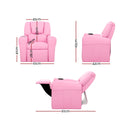 Keezi Kids Recliner Chair PU Leather Sofa Lounge Couch Children Armchair Pink-2