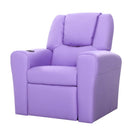 Keezi Kids Recliner Chair Purple PU Leather Sofa Lounge Couch Children Armchair-1