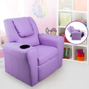 Keezi Kids Recliner Chair Purple PU Leather Sofa Lounge Couch Children Armchair-7