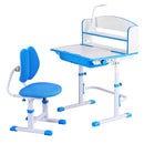 Keezi Kids Study Desk Chair Set Adjustable Ergonomic Table LED Lamp Blue-1