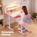 Keezi Kids Study Desk Chair Set Adjustable Ergonomic Table LED Lamp Pink-5