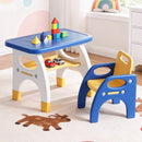 Keezi Kids Table and Chair Set HDPE Toddler Activity Play Set Blue/Yellow-7