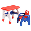 Keezi Kids Table and Chair Set HDPE Toddler Activity Play Set Orange/Yellow-1