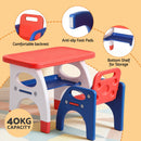Keezi Kids Table and Chair Set HDPE Toddler Activity Play Set Orange/Yellow-6