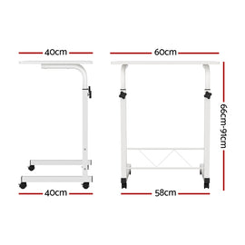Artiss Laptop Desk Table Adjustable 60CM White - 0