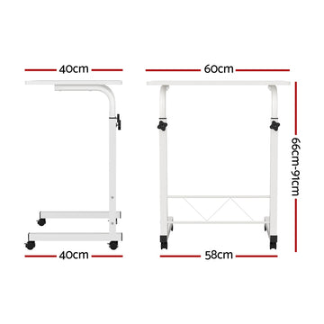 Artiss Laptop Desk Table Adjustable 60CM White - 0
