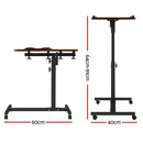 Artiss Laptop Desk Table Fan Cooling Walnut 60CM-2