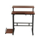 Artiss Laptop Desk Table Adjustable Dark Wood 80CM-3