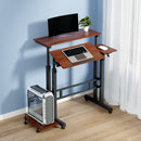 Artiss Laptop Desk Table Adjustable Dark Wood 80CM-8