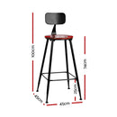 Artiss 2x Bar Stools Vintage Metal Chairs-3