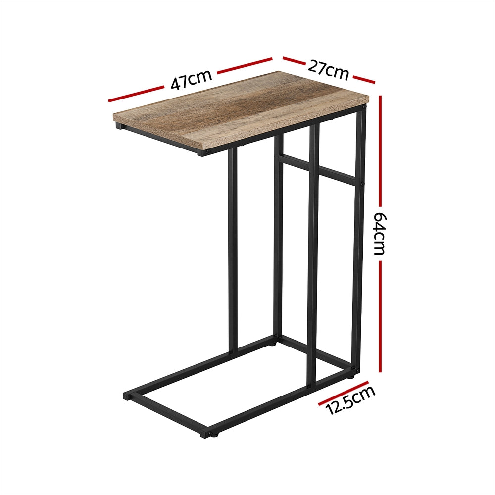 Artiss Coffee Table Side Table Walnut Anika - 0