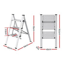 Giantz 3 Step Ladder Multi-Purpose Folding Aluminium Light Weight Platform-3